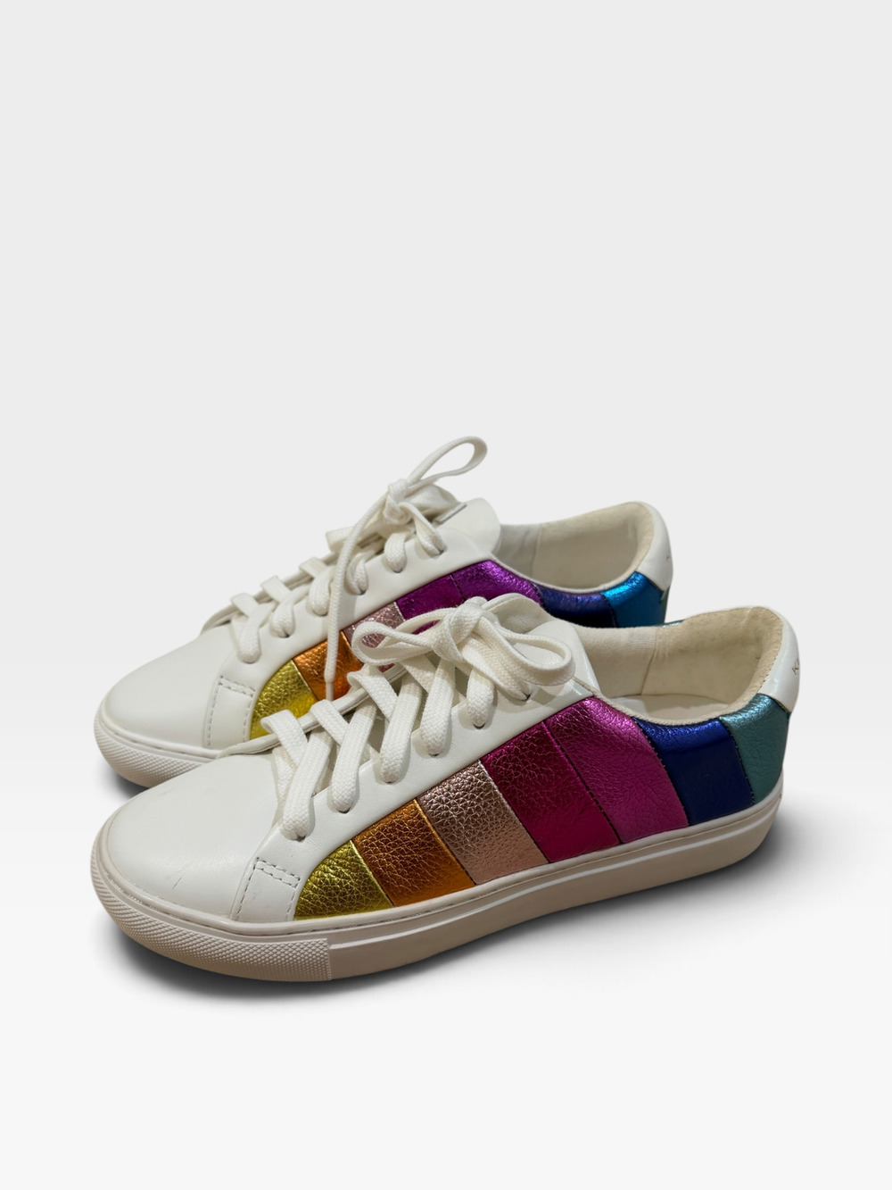 Kurt Geiger London Lane Metallic Rainbow Womens Size 36.5 Leather Sneakers
